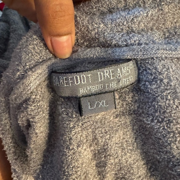 Barefoot Dreams Cozychic Lite Knit Gray Navy Blue Ombre Cardigan Size  L/XL - Picture 6 of 8